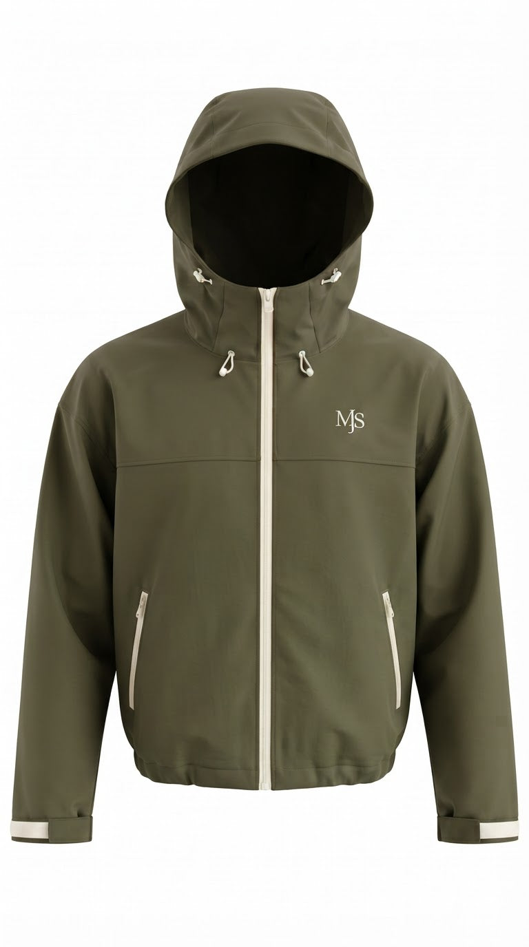 MJS TECHNICAL SHELL JACKET — Olive — Selector front