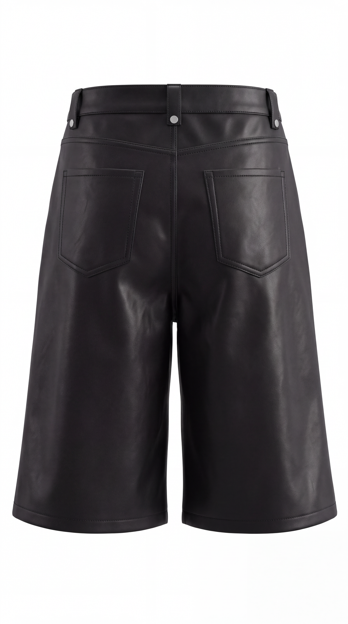 Project MJS Embroidered Logo Shorts - Black full back view on pure white