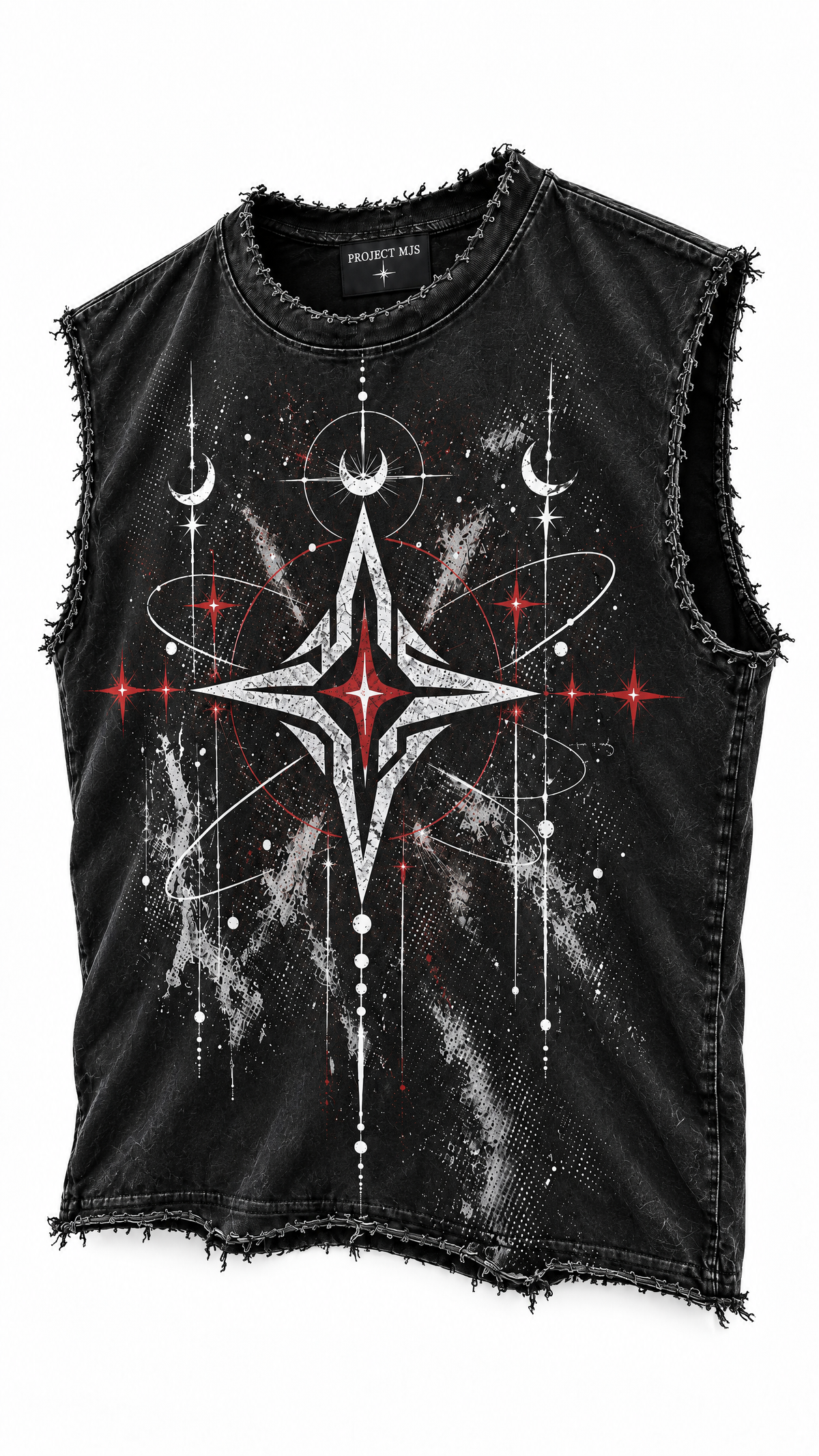 Project MJS Graphic Tank front-left three-quarter view