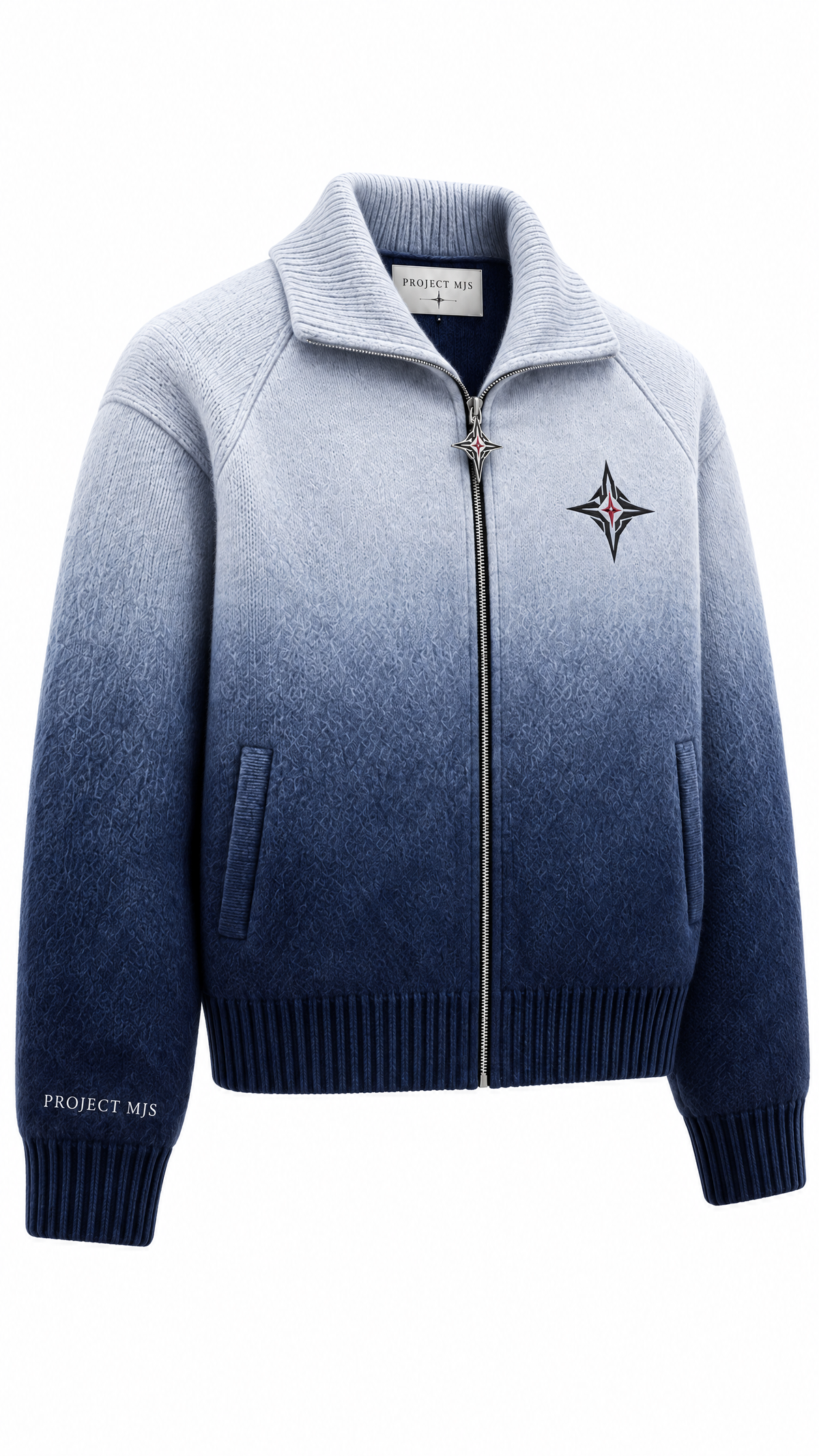 Project MJS Ombre Knit Jacket three-quarter view