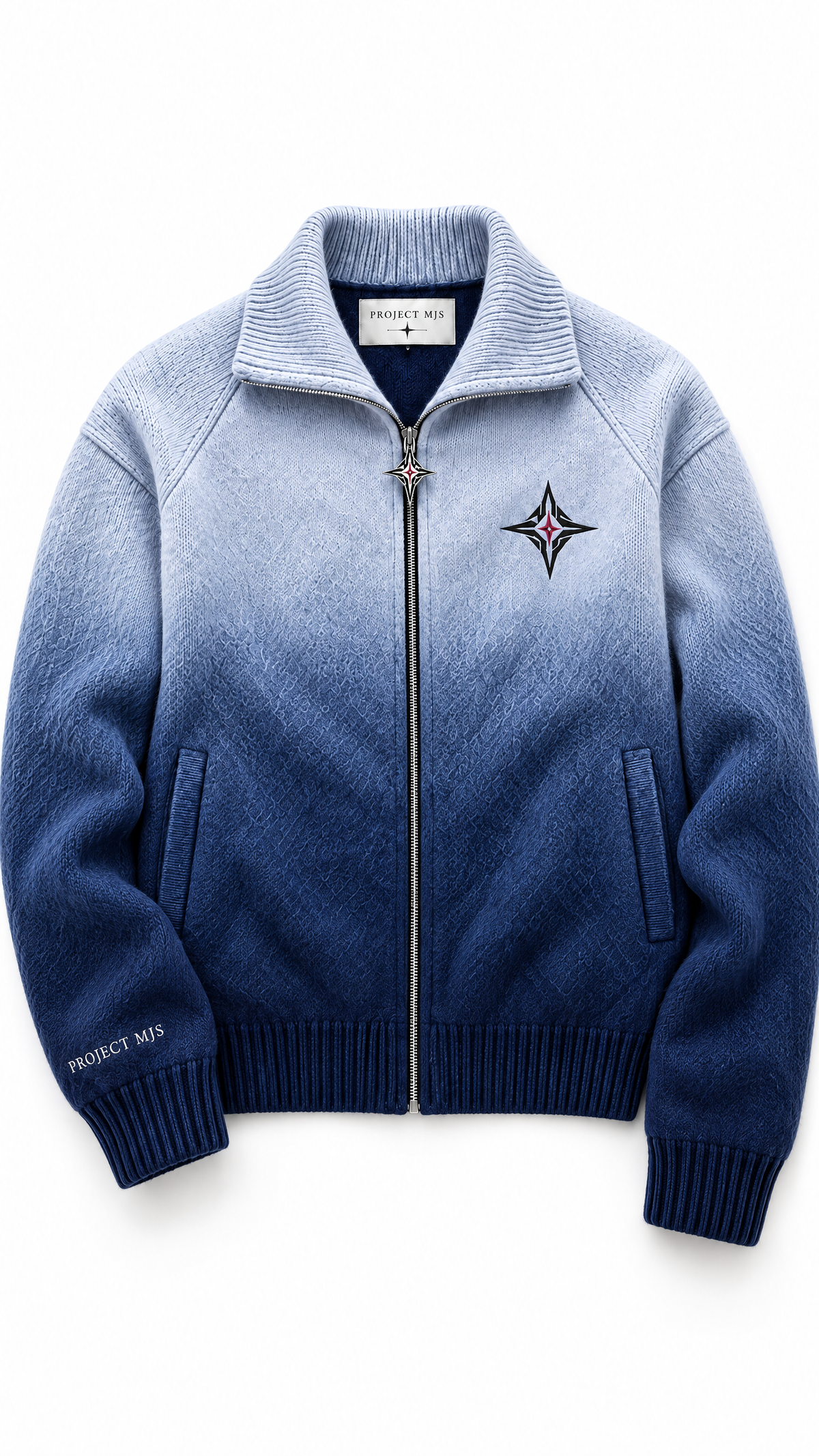 Project MJS Ombre Knit Jacket editorial flat lay