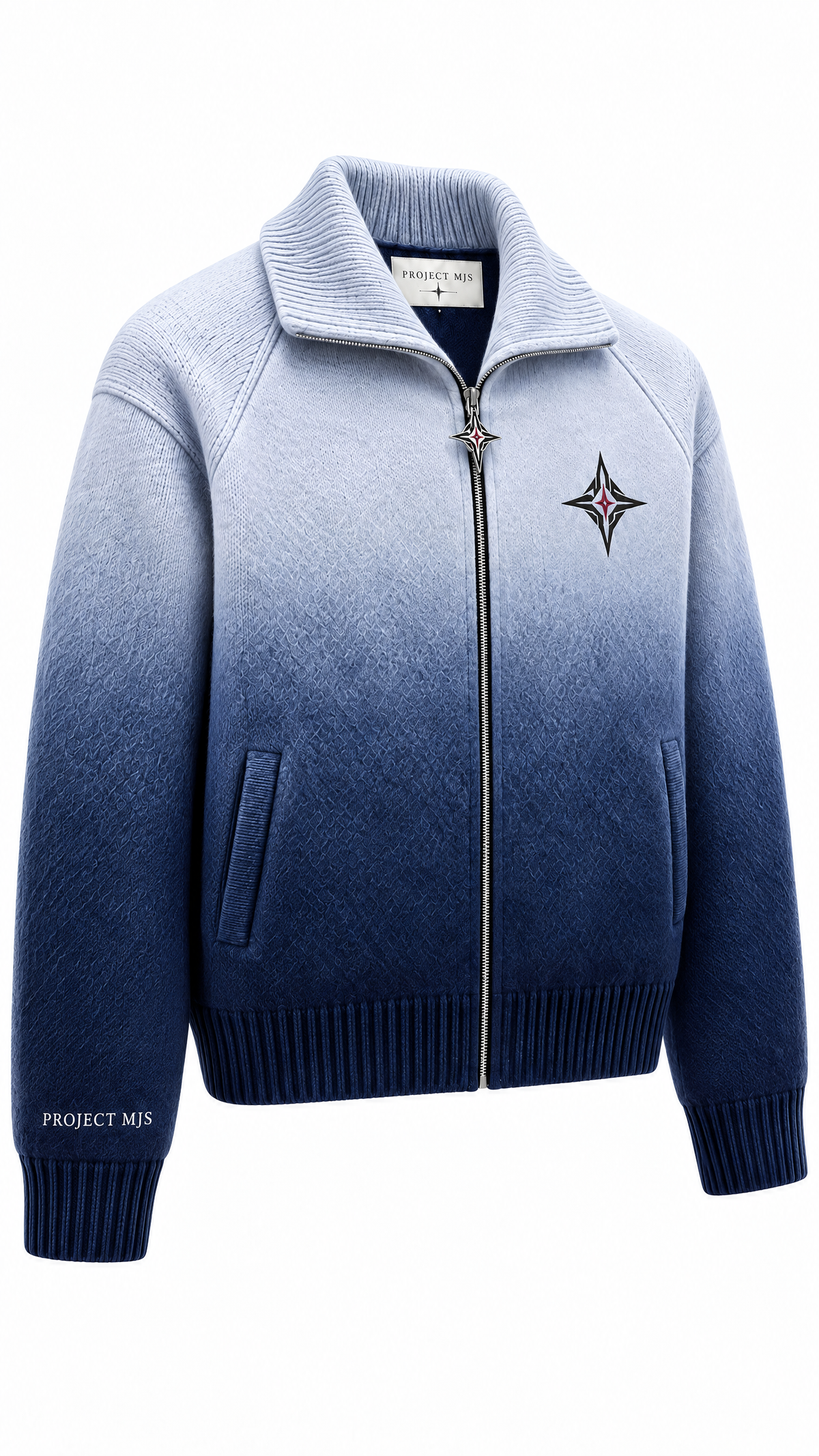 Project MJS Ombre Knit Jacket front-left three-quarter view